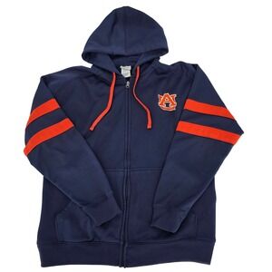 Auburn Tigers NCAA Pro Edge Full Zip Hoodie Orange Stripe Mens XL